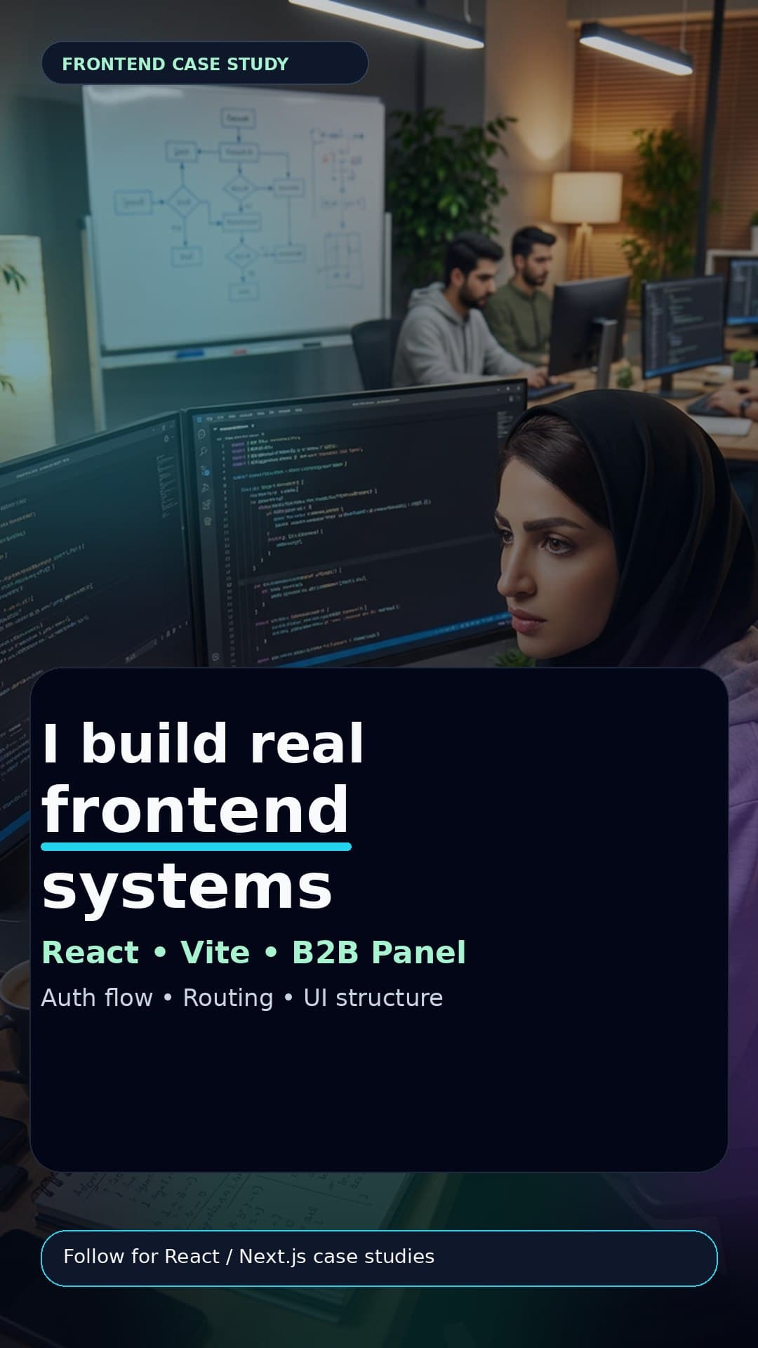Masoumeh Ashrafi working on frontend interface architecture